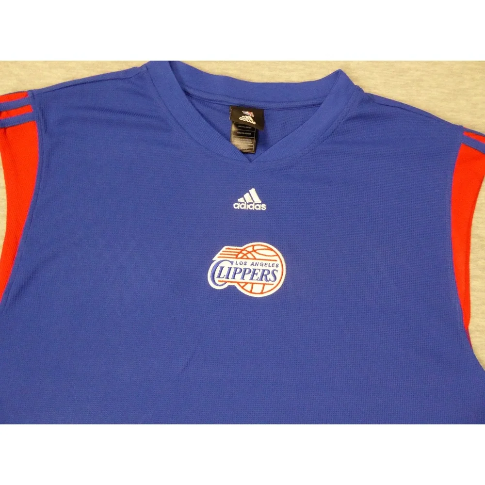 Adidas NBA Los Angeles Clippers Shooting Shirt Mens 2XL Blue Red Sleeveless